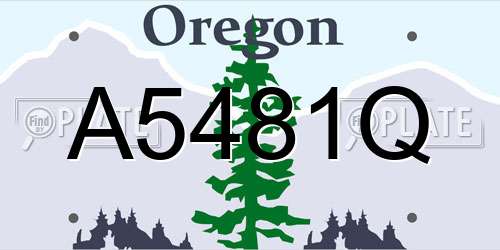 A5481Q Oregon License Plate