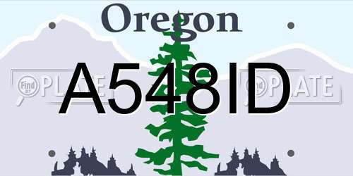 A548ID Oregon License Plate