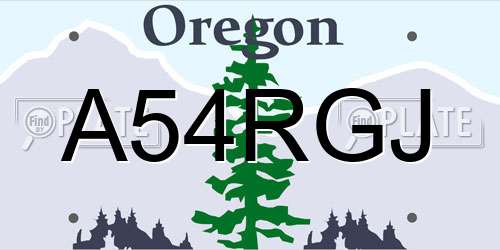 A54RGJ Oregon License Plate