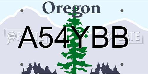 A54YBB Oregon License Plate