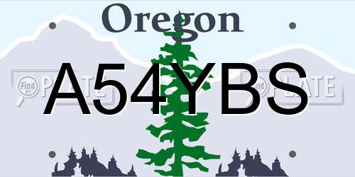 A54YBS Oregon License Plate