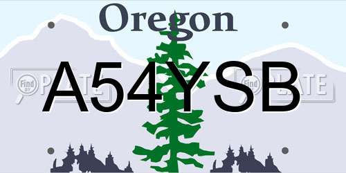 A54YSB Oregon License Plate
