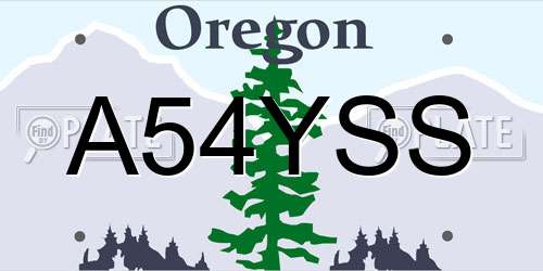 A54YSS Oregon License Plate