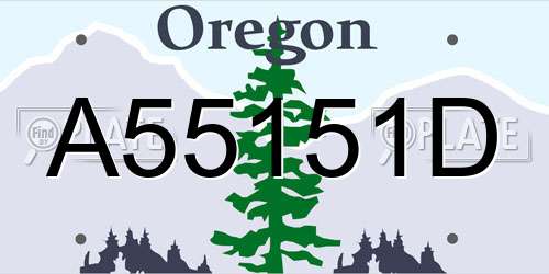 A55151D Oregon License Plate