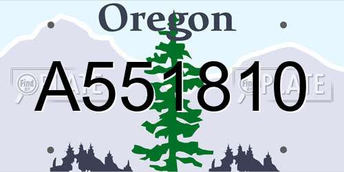 A551810 Oregon License Plate