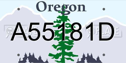 A55181D Oregon License Plate