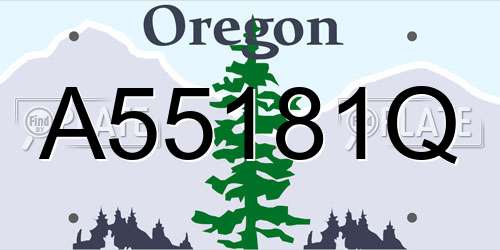 A55181Q Oregon License Plate