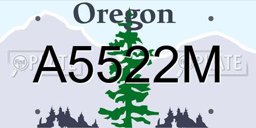 A5522M Oregon License Plate