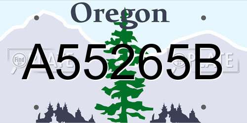 A55265B Oregon License Plate