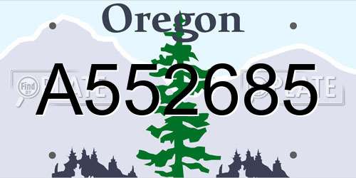 A552685 Oregon License Plate