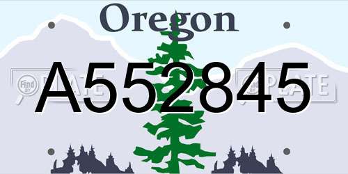 A552845 Oregon License Plate