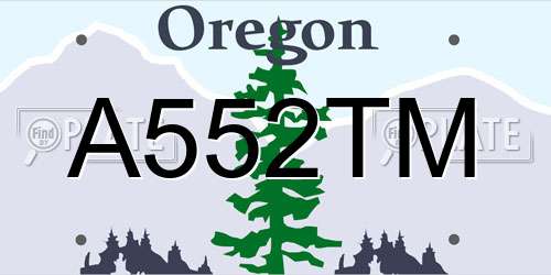 A552TM Oregon License Plate
