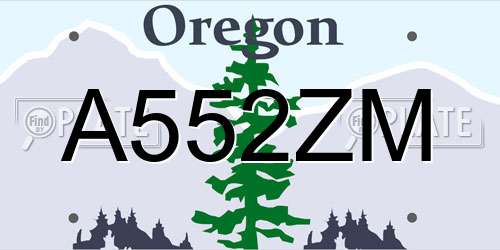 A552ZM Oregon License Plate