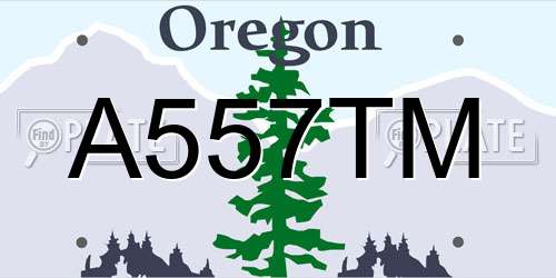 A557TM Oregon License Plate
