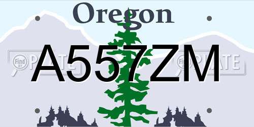 A557ZM Oregon License Plate