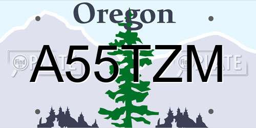 A55TZM Oregon License Plate