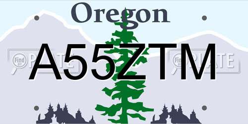 A55ZTM Oregon License Plate
