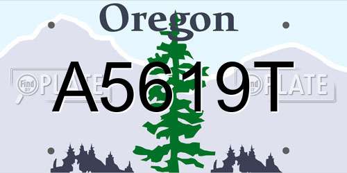 A5619T Oregon License Plate