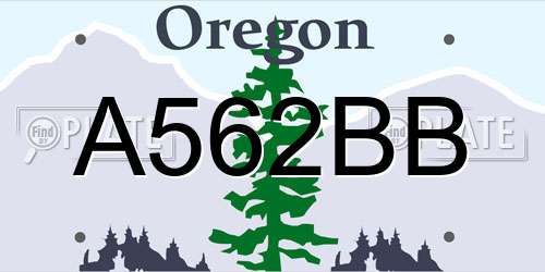 A562BB Oregon License Plate