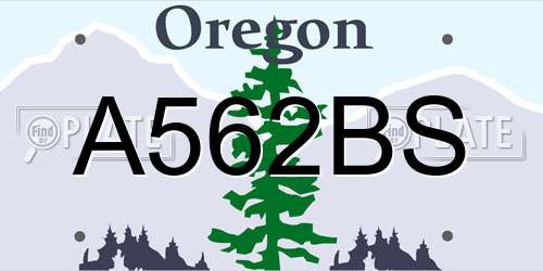 A562BS Oregon License Plate