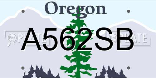 A562SB Oregon License Plate
