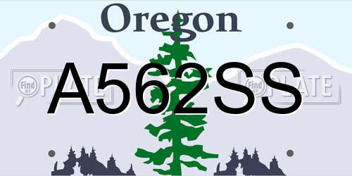 A562SS Oregon License Plate