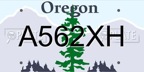 A562XH Oregon License Plate