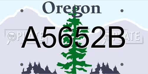 A5652B Oregon License Plate