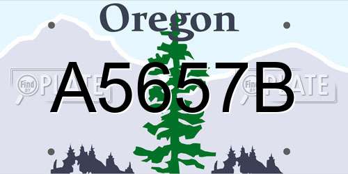 A5657B Oregon License Plate
