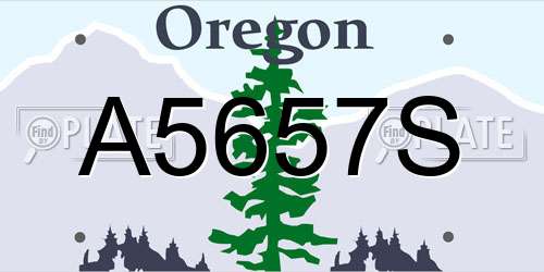 A5657S Oregon License Plate