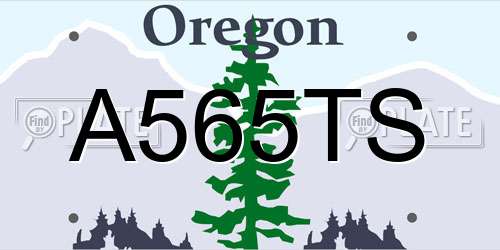 A565TS Oregon License Plate