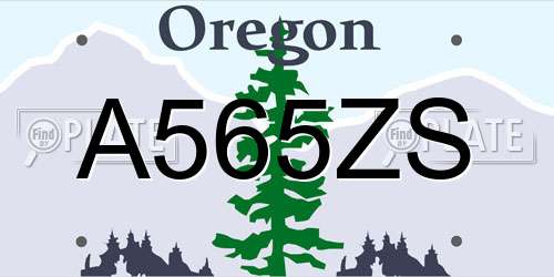 A565ZS Oregon License Plate