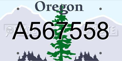 A567558 Oregon License Plate
