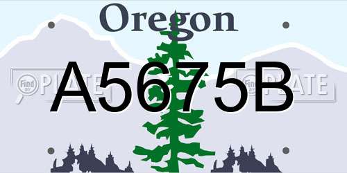 A5675B Oregon License Plate