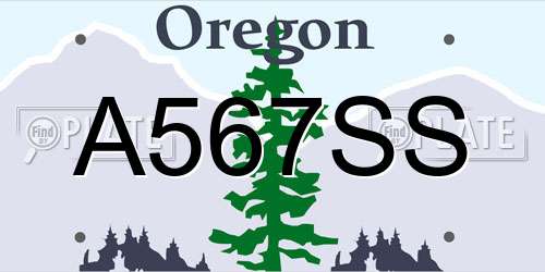 A567SS Oregon License Plate