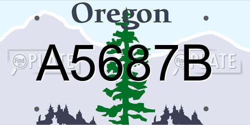 A5687B Oregon License Plate
