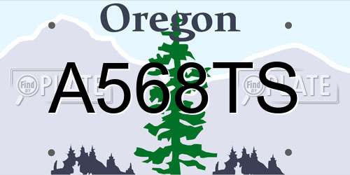 A568TS Oregon License Plate