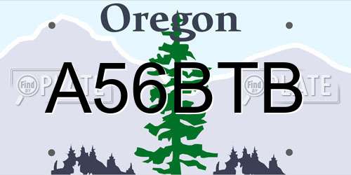 A56BTB Oregon License Plate