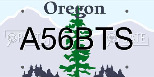 A56BTS Oregon License Plate