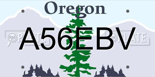 A56EBV Oregon License Plate