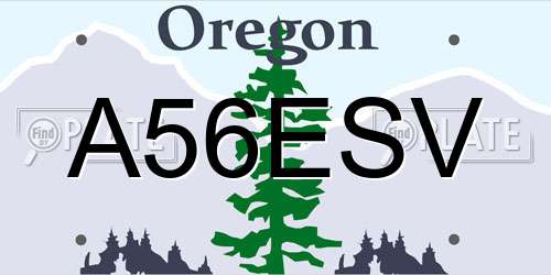 A56ESV Oregon License Plate