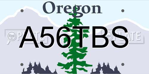A56TBS Oregon License Plate