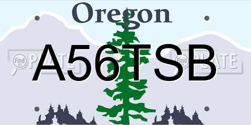 A56TSB Oregon License Plate