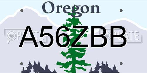A56ZBB Oregon License Plate