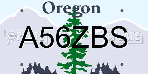 A56ZBS Oregon License Plate