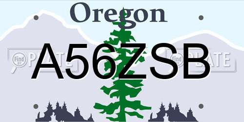 A56ZSB Oregon License Plate