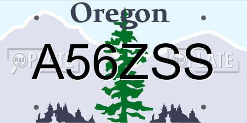 A56ZSS Oregon License Plate