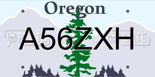 A56ZXH Oregon License Plate