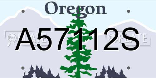 A57112S Oregon License Plate