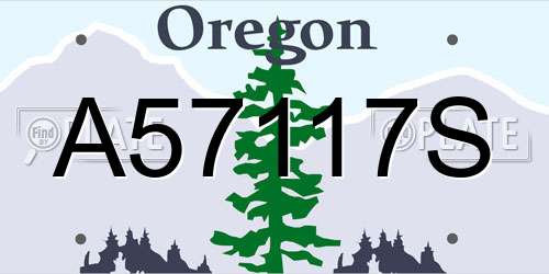 A57117S Oregon License Plate